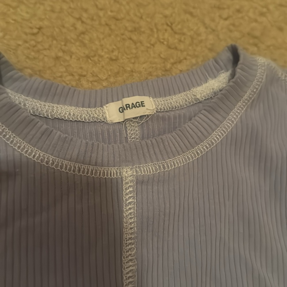 Garage Blue Ribbed Top - Picture 2 of 2